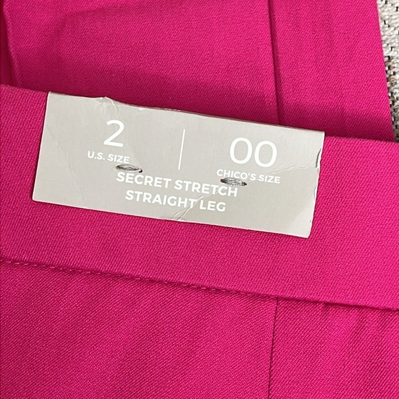 Chico’s Women's secret stretch straight leg Pink Pants, size : 00/ 2 - Picture 3 of 17